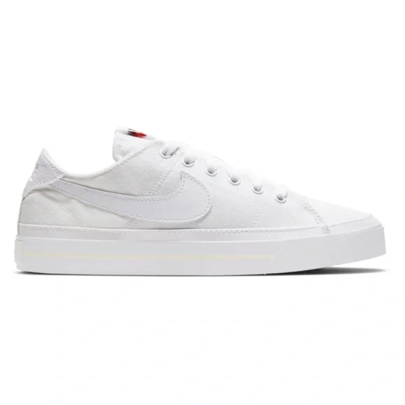 NIKE | Women’s Court Legacy White Canvas Sneaker 100 White/Summit White Size 10 - Picture 2 of 12